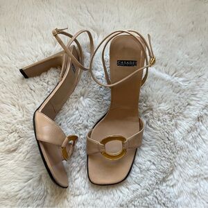 CASADEI Vintage nude strappy heeled sandals Size 7.5